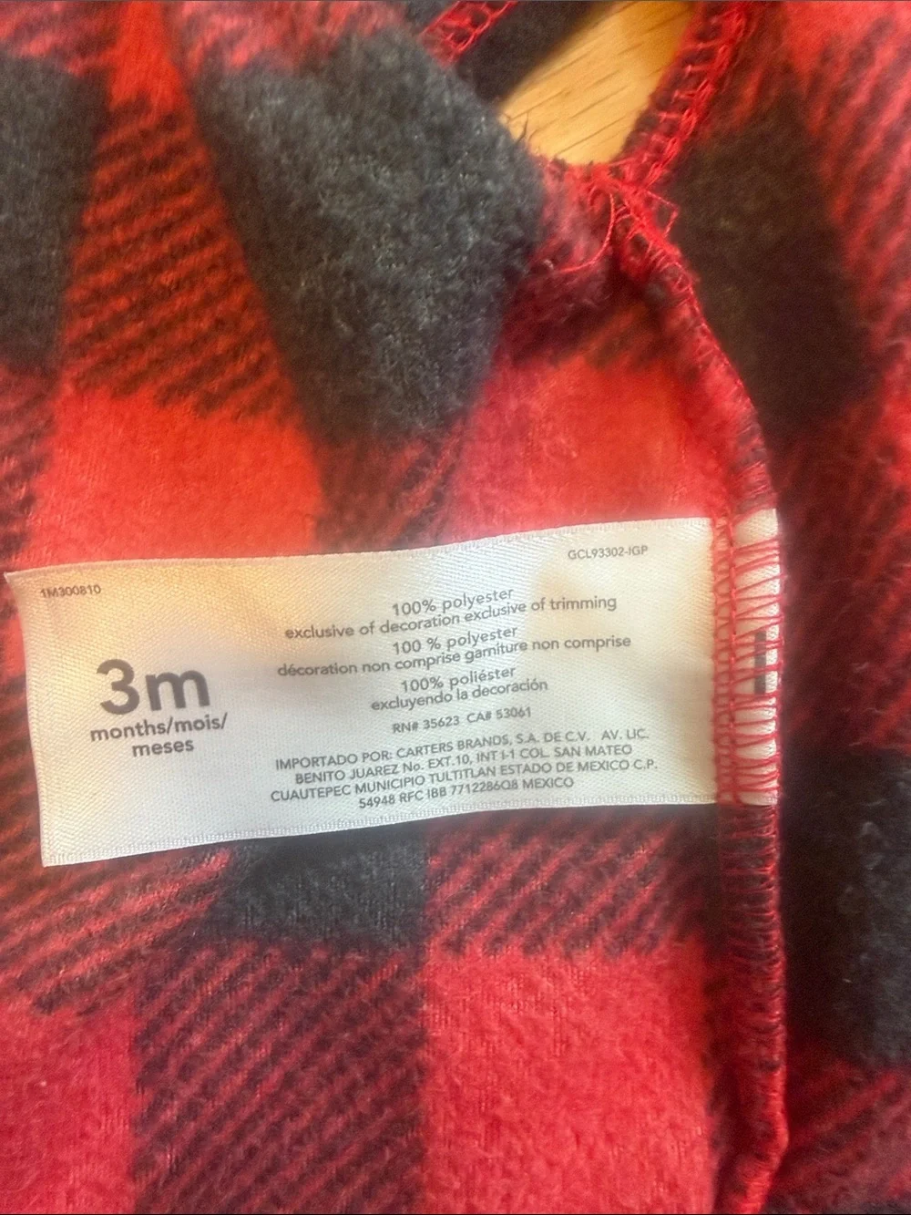 Carter's Red & Black Buffalo Plaid fleece Vest with booties